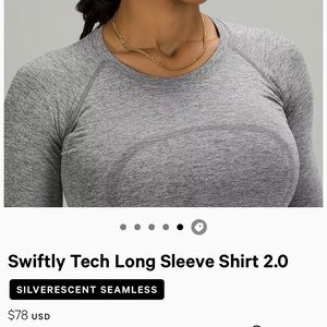 Lululemon Swiftly Tech long sleeve Gray sz 4